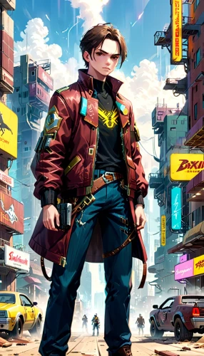 cyberpunk,sci fiction illustration,world digital painting,game illustration,chinatown,kowloon,3d man,pedestrian,renegade,game art,china town,background image,background images,red hood,a pedestrian,dystopia,nomad,cg artwork,superhero background,the wanderer,Anime,Anime,General