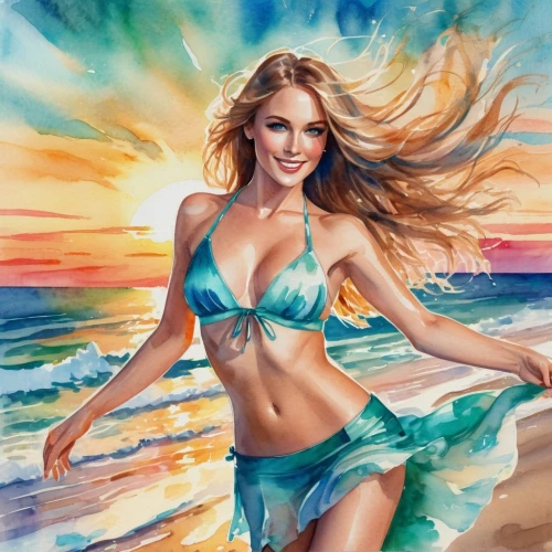 beach background,watercolor painting,color pencil,oil painting,art painting,photo painting,watercolor women accessory,oil painting on canvas,watercolor background,watercolor,watercolor pin up,watercolor mermaid,color pencils,watercolor pencils,world digital painting,colour pencils,ocean background,mermaid background,fantasy art,blonde woman,Illustration,Paper based,Paper Based 25