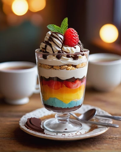 trifle,sundaes,soft ice cream cups,food photography,sweet dessert,fruit ice cream,mandarin sundae,chocolate parfait,frozen dessert,sundae,fruit cup,thai dessert,zuppa inglese,desserts,semifreddo,mango pudding,dessert,sweet food,panna cotta,soft ice cream,Illustration,Children,Children 03