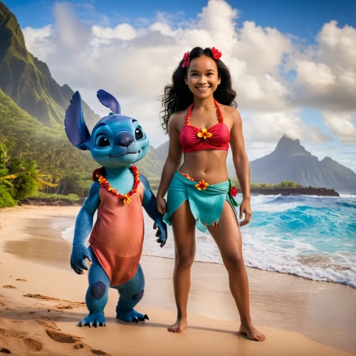 lilo,skylander giants,moana,stitch,digital compositing,3d fantasy,rio 2016,aladha,blue hawaii,believe in mermaids,aladin,bora-bora,island residents,skylanders,aloha,beach goers,disney,cgi,mermaids,disney character,Photography,General,Cinematic