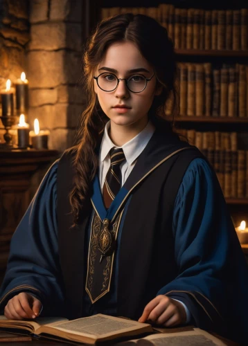 librarian,potter,harry potter,scholar,hogwarts,reading glasses,albus,rowan,academic,bookworm,with glasses,magistrate,book glasses,academic dress,girl in a historic way,tutor,candlemaker,candle wick,professor,girl studying,Art,Artistic Painting,Artistic Painting 40