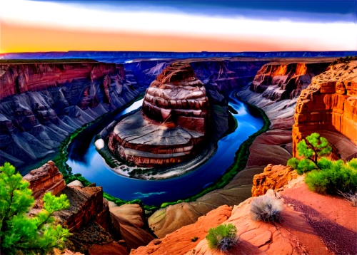 grand canyon,horseshoe bend,fairyland canyon,horsheshoe bend,glen canyon,united states national park,landform,canyon,guards of the canyon,aeolian landform,landscapes beautiful,arid landscape,cliff dwelling,zion,lake powell,volcanic landform,moon valley,beautiful landscape,national park,rainbow bridge,Art,Classical Oil Painting,Classical Oil Painting 01