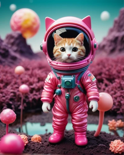 pink cat,astronaut,spacesuit,space suit,cosmonaut,astronautics,mission to mars,astronaut suit,space-suit,red tabby,spacefill,alien planet,spaceman,the pink panter,cosmonautics day,lost in space,cartoon cat,extraterrestrial life,space voyage,red planet,Unique,3D,Toy