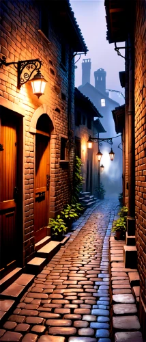 the cobbled streets,narrow street,medieval street,alleyway,cobblestone,alley,old linden alley,cobblestones,suzhou,chinese architecture,cobbles,cobble,korean folk village,bukchon,yunnan,guizhou,xiamen,village street,houses silhouette,asian architecture,Illustration,American Style,American Style 13