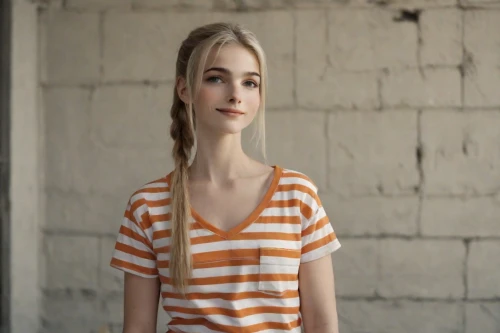 blue jasmine,clementine,horizontal stripes,girl in t-shirt,lily-rose melody depp,wooden mannequin,girl in a long,cotton top,a girl in a dress,the girl in nightie,striped background,blond girl,clothes pin,girl in a long dress,orange,a wax dummy,the girl at the station,stripes,polo shirt,pin stripe,Photography,Natural