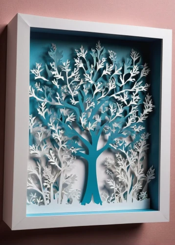 blue leaf frame,cardstock tree,floral silhouette frame,snow tree,paper art,birch tree illustration,painted tree,decorative frame,floral and bird frame,glass painting,botanical frame,nursery decoration,framed paper,trees with stitching,watercolour frame,birch tree background,snowy tree,flourishing tree,blue painting,paper frame,Unique,Paper Cuts,Paper Cuts 10