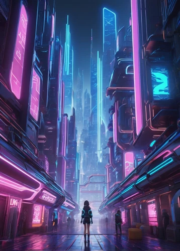 cyberpunk,metropolis,shinjuku,futuristic landscape,futuristic,fantasy city,cityscape,tokyo city,city trans,vapor,dystopian,scifi,tokyo,colorful city,ultraviolet,shanghai,neon lights,dystopia,sci fiction illustration,valerian,Unique,3D,3D Character