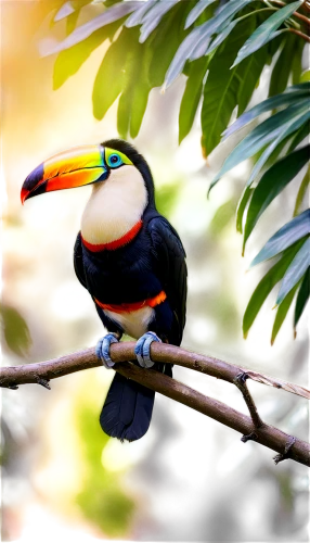 toucan perched on a branch,chestnut-billed toucan,perched toucan,keel-billed toucan,yellow throated toucan,keel billed toucan,toco toucan,brown back-toucan,toucans,toucan,black toucan,pteroglossus aracari,tucan,pteroglosus aracari,hornbill,malabar pied hornbill,swainson tucan,tropical bird climber,tropical bird,oriental pied hornbill,Conceptual Art,Oil color,Oil Color 10