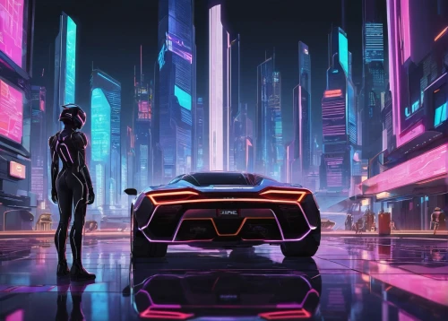 cyberpunk,futuristic,futuristic car,futuristic landscape,neon arrows,neon,neon lights,would a background,scifi,elektrocar,tokyo city,sci-fi,sci - fi,neon light,city car,neon ghosts,electric,electric mobility,tokyo,future,Unique,Design,Character Design
