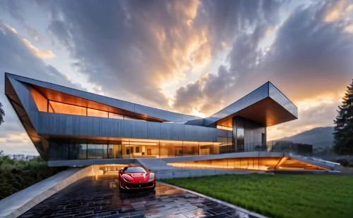 modern architecture,futuristic architecture,mclaren automotive,modern house,dunes house,cube house,alpine drive,luxury property,luxury home,futuristic art museum,car showroom,automotive exterior,smart house,beautiful home,smart home,contemporary,cubic house,folding roof,luxury real estate,residential house