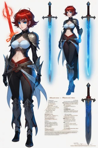 swordswoman,female warrior,water-the sword lily,sword lily,scabbard,katana,fantasy warrior,swords,sword,elza,fire siren,dagger,lancers,winterblueher,minerva,thermal lance,ranged weapon,scythe,beautiful girls with katana,concept art,Unique,Design,Character Design