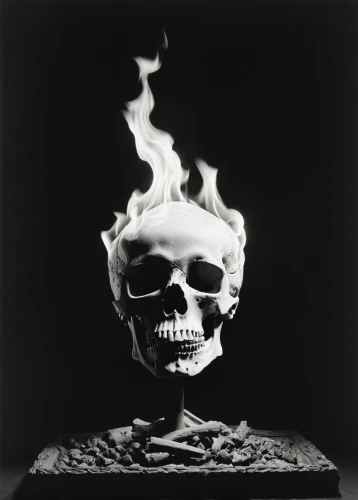 skull sculpture,skull statue,scull,skull bones,death's-head,death mask,death's head,skull with crown,memento mori,flickering flame,human skull,the eternal flame,death head,skull,dance of death,skull mask,vanitas,christopher columbus's ashes,fire-eater,skull allover,Photography,Black and white photography,Black and White Photography 05