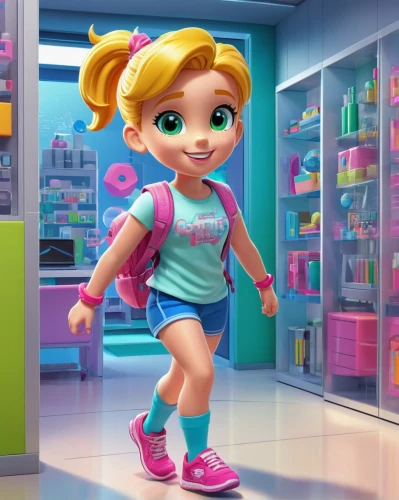 cute cartoon character,little girl running,cute cartoon image,toy store,agnes,barbie doll,female runner,fashion girl,pediatrics,animated cartoon,shopping icon,candy island girl,barbie,children's for girls,doll shoes,little girl ballet,elsa,fashionable girl,children's background,rosa ' the fairy,Unique,3D,Isometric