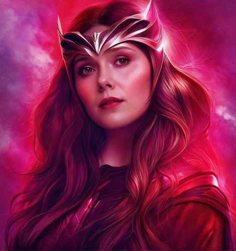 scarlet witch,fantasy portrait,lokportrait,darth talon,the enchantress,fantasy woman,huntress,fae,devil,digital painting,wanda,cassiopeia,cg artwork,fantasy art,digital art,custom portrait,goddess of justice,kat,vector illustration,world digital painting,Illustration,Realistic Fantasy,Realistic Fantasy 15