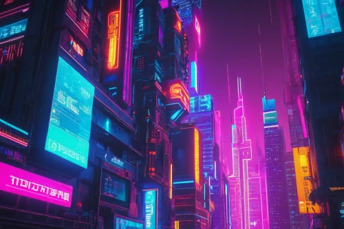 shinjuku,cyberpunk,colorful city,neon lights,tokyo city,tokyo,metropolis,neon light,neon,shibuya,fantasy city,time square,neon sign,cityscape,neon arrows,futuristic,cinema 4d,vapor,city lights,aesthetic,Conceptual Art,Sci-Fi,Sci-Fi 26