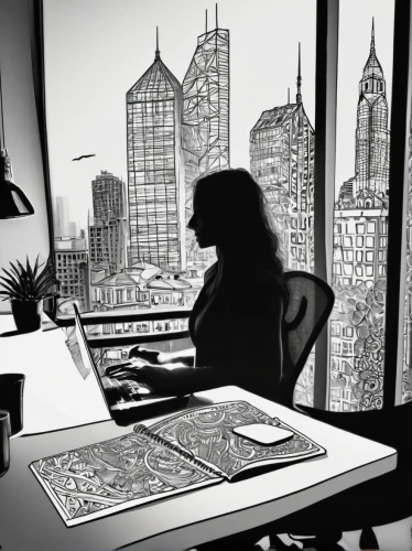 office line art,women in technology,coworking,working space,creative office,work from home,boardroom,blur office background,place of work women,in a working environment,frame drawing,office worker,office desk,sewing silhouettes,wireframe graphics,work space,office,modern office,blackandwhitephotography,illustrator,Illustration,Black and White,Black and White 11