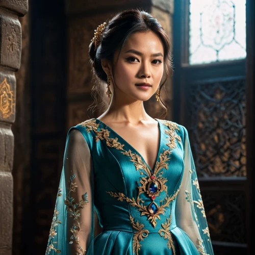 mulan,oriental princess,dragon li,asian woman,shuanghuan noble,xiangwei,teal blue asia,arang,azerbaijan azn,ao dai,xuan lian,phuquy,vietnamese woman,inner mongolian beauty,asian costume,princess sofia,tai qi,hanbok,blue dress,mandu,Photography,General,Fantasy