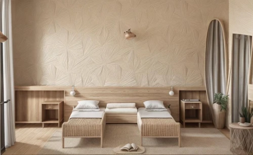 wall plaster,stucco wall,room divider,bedroom,almond tiles,patterned wood decoration,ceramic tile,guest room,danish room,ceramic floor tile,danish furniture,canopy bed,clay tile,children's bedroom,tiled wall,guestroom,modern room,casa fuster hotel,contemporary decor,art nouveau design,Common,Common,Natural