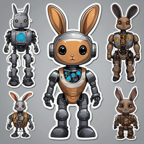 plug-in figures,brown rabbit,funko,minibot,wood rabbit,jack rabbit,rabbit family,rabbits,rabbit,easter eggs brown,deco bunny,bugs,easter rabbits,easter theme,bolt-004,robots,jackrabbit,rabbits and hares,bunnies,bunny,Unique,Design,Sticker