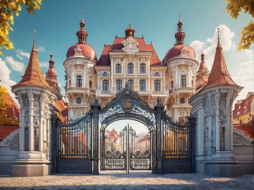 fairy tale castle,fairytale castle,gold castle,fairy tale castle sigmaringen,kremlin,transylvania,medieval architecture,city gate,front gate,peterhof,bohemia,gothic architecture,europe palace,cathedral,portal,poland,saint basil's cathedral,eastern europe,gothic church,peter-pavel's fortress,Conceptual Art,Fantasy,Fantasy 24