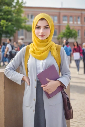 hijab,muslim woman,muslim background,hijaber,islamic girl,correspondence courses,malaysia student,headscarf,i̇mam bayıldı,women clothes,university al-azhar,student information systems,muslima,girl in a historic way,academic,jilbab,student,college student,women fashion,academic dress,Photography,Realistic