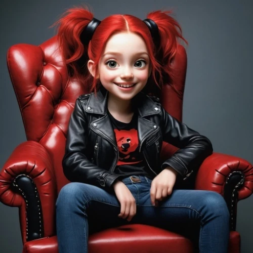 female doll,redhead doll,maci,girl sitting,chair png,red-haired,child is sitting,sitting on a chair,harley,cute cartoon character,cgi,child model,redhair,child girl,madeleine,artist doll,doll's facial features,girl pony,mini e,barbie