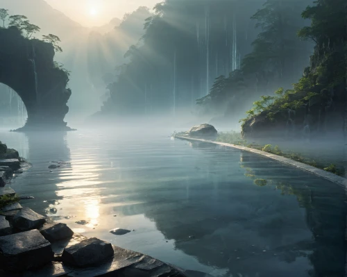 japan landscape,river landscape,fantasy landscape,foggy landscape,guizhou,south korea,morning mist,wuyi,beautiful landscape,beautiful japan,zhangjiajie,rainbow bridge,tranquility,chongqing,vietnam,yunnan,cave on the water,landscapes beautiful,scenic bridge,futuristic landscape