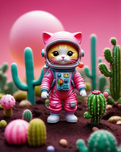 pink cat,doll cat,spacesuit,kawaii cactus,mission to mars,alien planet,space suit,cosmonaut,martian,the pink panter,astronaut,space-suit,toy photos,planet mars,lego pastel,mars rover,extraterrestrial,astronaut suit,extraterrestrial life,3d figure,Unique,3D,Toy