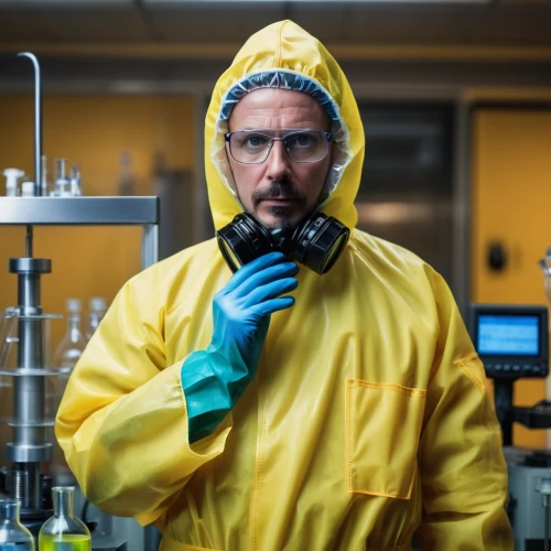 breaking bad,hazmat suit,protective suit,forensic science,protective clothing,personal protective equipment,self-quarantine,quarantine,biological hazards,microbiologist,chemical engineer,science channel episodes,chemical disaster exercise,scientist,marine scientists,the pandemic,researcher,biohazard,e-coli hazard,chemical laboratory,Photography,General,Realistic