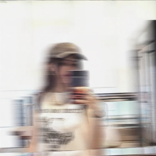blurd,blurred,blurred vision,blur,photo lens,multiple exposure,blur office background,outside mirror,lens reflection,take a photo,blurry,shutter,a girl with a camera,girl wearing hat,droste effect,baseball cap,morning illusion,distorted,hat vintage,lense