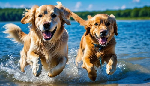two running dogs,nova scotia duck tolling retriever,pet vitamins & supplements,retriever,golden retriever,golden retriver,dog running,hunting dogs,two dogs,flying dogs,dog photography,running dog,rescue dogs,raging dogs,walking dogs,dog in the water,canines,dog-photography,dog pure-breed,mudhol hound,Photography,General,Realistic