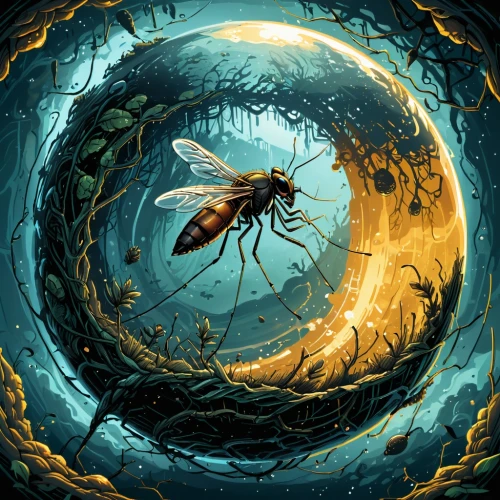 flying insect,artificial fly,firefly,insects,sci fiction illustration,apiarium,mayflies,cicada,entomology,blue-winged wasteland insect,bombyx mori,mosquito,winged insect,fireflies,bee,game illustration,dengue,black fly,flies,malaria,Illustration,Realistic Fantasy,Realistic Fantasy 25