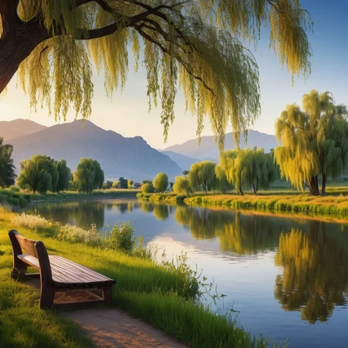 weeping willow,landscape background,river landscape,meadow landscape,beautiful landscape,background view nature,nature landscape,green landscape,landscape nature,landscapes beautiful,beautiful lake,hanging willow,home landscape,tranquility,salt meadow landscape,natural scenery,natural landscape,golf course background,green trees with water,the natural scenery,Photography,General,Realistic