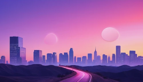 futuristic landscape,dusk background,doha,cityscape,fantasy city,qatar,city skyline,dubai,spheres,alien planet,world digital painting,evening city,alien world,futuristic,dubai desert,dusk,colorful city,pink dawn,metropolis,purple landscape,Photography,Documentary Photography,Documentary Photography 37