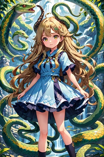 tsumugi kotobuki k-on,medusa,umiuchiwa,alice,medusa gorgon,angelica,ashitaba,amano,rusalka,zodiac sign libra,navi,mermaid background,coelacanth,water nymph,neptune,water-the sword lily,aquarius,vane,libra,cnidaria,Anime,Anime,Traditional