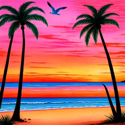 background colorful,beach landscape,tropical beach,watercolor palm trees,tropical sea,colorful background,dream beach,sunset beach,beach background,tropics,tropical island,landscape background,beach scenery,palmtrees,palm tree vector,palm trees,summer background,ocean background,tropical house,pink beach,Conceptual Art,Daily,Daily 17