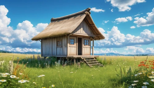 little house,small house,wooden hut,small cabin,home landscape,wooden house,outhouse,lonely house,summer cottage,miniature house,meadow landscape,houses clipart,straw hut,bird house,farm hut,build a house,summer meadow,landscape background,birdhouse,grass roof,Photography,General,Realistic