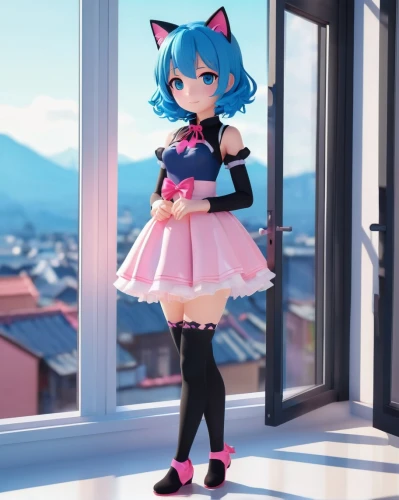 etna,anime japanese clothing,cyan,nyan,doll cat,ako,3d figure,anime 3d,miku maekawa,plush figure,domestic short-haired cat,cat ears,cute clothes,aqua,pekapoo,calico,doll dress,tan-tan,dress doll,radiatori,Unique,3D,3D Character