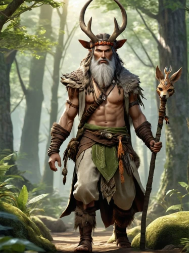 druid,barbarian,minotaur,faun,forest man,woodsman,dane axe,male elf,viking,norse,fantasy warrior,wood elf,male character,manchurian stag,massively multiplayer online role-playing game,goki,shaman,druid grove,nördlinger ries,druids,Photography,General,Realistic
