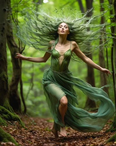 dryad,faerie,faery,ballerina in the woods,fairies aloft,the enchantress,fae,throwing leaves,celtic woman,fairy queen,fairy peacock,fairy,gracefulness,mystical portrait of a girl,little girl in wind,fantasy picture,mother nature,fairy forest,mother earth,force of nature,Conceptual Art,Fantasy,Fantasy 04