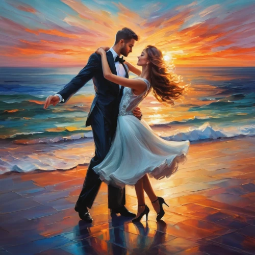 dancing couple,ballroom dance,salsa dance,latin dance,dance with canvases,oil painting on canvas,argentinian tango,romantic portrait,dancesport,loving couple sunrise,art painting,romantic scene,waltz,oil painting,love dance,world digital painting,dancers,ballroom dance silhouette,dance,photo painting,Illustration,Paper based,Paper Based 11