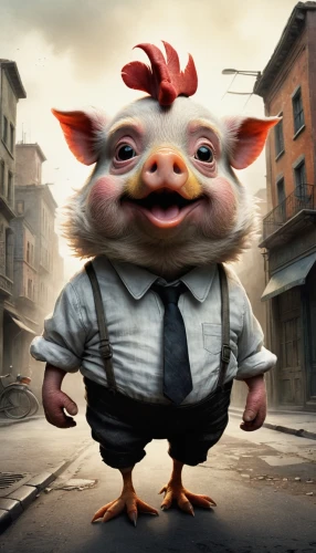 gnome,porker,pig,pig's trotters,suckling pig,scandia gnome,swine,hog,oxpecker,geppetto,angry man,it,goblin,piggybank,pinocchio,hog xiu,photoshop manipulation,inner pig dog,szymbark,donald trump,Illustration,Abstract Fantasy,Abstract Fantasy 18