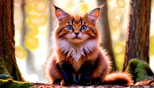 norwegian forest cat,firestar,garden-fox tail,british longhair cat,maincoon,siberian cat,felidae,red fox,little fox,redfox,a fox,cute fox,red tabby,adorable fox,child fox,forest animal,foxtail,british longhair,red cat,cartoon cat,Illustration,Vector,Vector 18