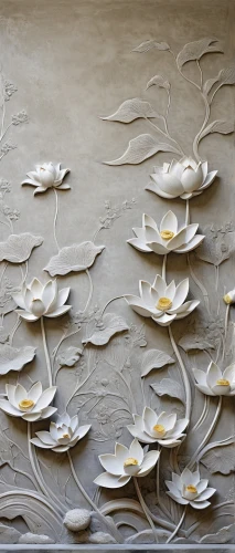 junshan yinzhen,wall plaster,wall panel,stucco wall,japanese wave paper,lotus leaves,dried petals,wall decoration,wall painting,rice paper,water lily plate,chinese art,japanese art,flower wall en,decorative art,ceramic tile,gold leaf,paper art,tea flowers,stucco ceiling,Illustration,Japanese style,Japanese Style 18