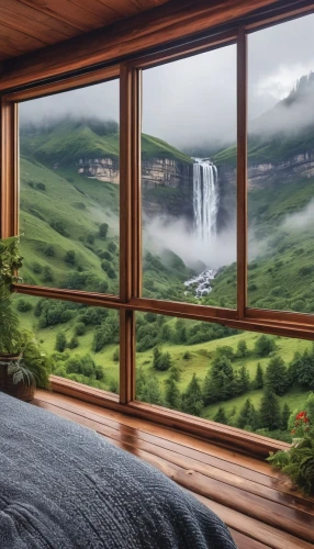 window treatment,window curtain,window covering,wooden windows,home landscape,window view,house in mountains,the cabin in the mountains,bedroom window,wood window,window sill,curtains,window blind,house in the mountains,window to the world,window seat,transparent window,water mist,window with sea view,a curtain,Photography,General,Realistic