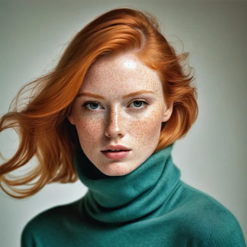 tilda,redheads,ginger rodgers,redhead,red head,redheaded,red-haired,redhead doll,in green,green skin,natural color,redhair,caramel color,ginger,orange,young woman,orange color,woman portrait,green,freckles,Conceptual Art,Fantasy,Fantasy 04