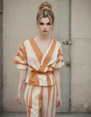 orange robes,jumpsuit,peach color,orange,orange blossom,orange color,vintage fashion,orange cream,brown fabric,one-piece garment,french silk,kimono,princess leia,vintage dress,orange half,yellow jumpsuit,raw silk,vintage clothing,girl in cloth,textiles,Photography,Natural