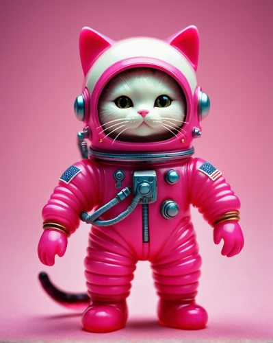 spacesuit,pink cat,space suit,astronaut suit,cosmonaut,astronaut,space-suit,the pink panter,aquanaut,astronautics,doll cat,spaceman,astronauts,spacefill,cartoon cat,anthropomorphized animals,robot in space,mission to mars,pink vector,pink panther,Unique,3D,Toy