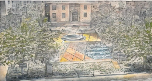 stone drawing,stone fountain,courtyard,chalk drawing,city fountain,old fountain,stone stairway,townscape,inside courtyard,stone stairs,trajan's forum,place saint-pierre,the cobbled streets,an apartment,fountain of the moor,the eternal flame,cobblestones,colored pencil,garden design sydney,garden of the fountain,Art sketch,Art sketch,Newspaper