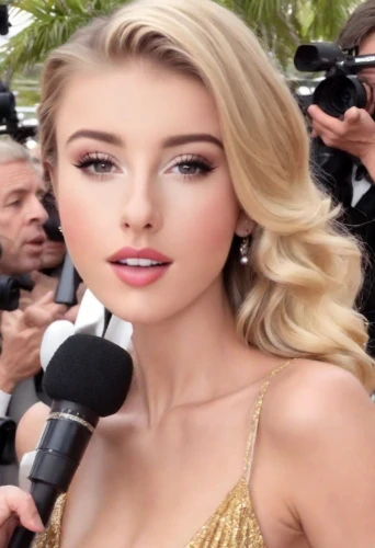 premiere,red carpet,female hollywood actress,barbie doll,hollywood actress,golden haired,movie premiere,lycia,mascara,cool blonde,blonde girl,gold contacts,strapless dress,princess' earring,blonde woman,barbie,jeweled,beautiful young woman,earrings,airbrushed